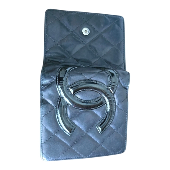 Authentic Chanel Quilted Lambskin Black Pink Wallet Women Coin Pouch Luxury - Picture 2 of 16